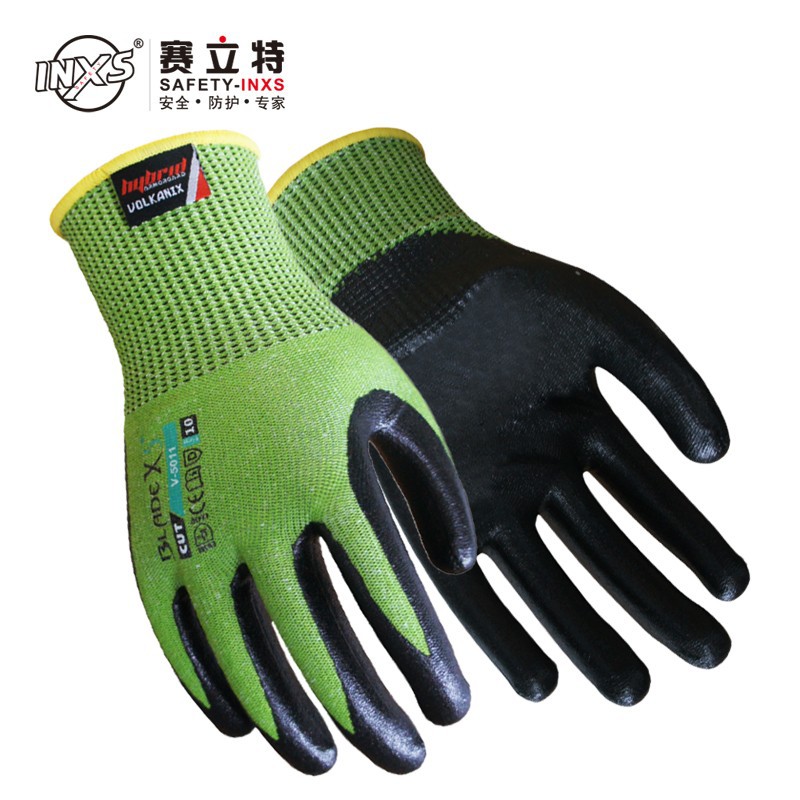 INXS/赛立特V-5011五级防割手套丁腈涂层5级耐油防切割作业手套