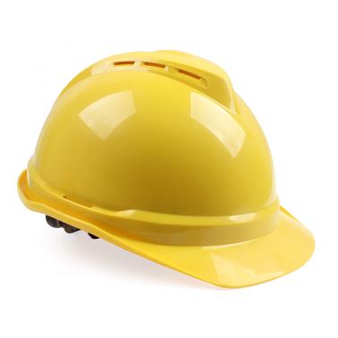 梅思安10167259黄色豪华型有孔PE安全帽