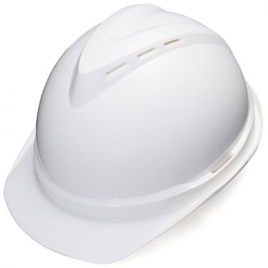 MSA梅思安10146506白色ABS安全帽  V-Gard一指键安全帽