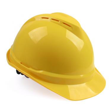 梅思安10146565黄色豪华型有孔PE安全帽