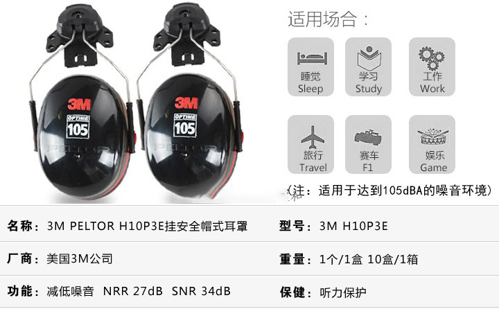 <a href='https://www.jcehs.cn/3m'>3M</a> H10P3E<a href='https://www.jcehs.cn/fangzaoyinerzao'>防噪音耳罩</a>介绍说明