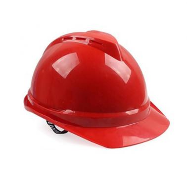 梅思安10156017红色豪华型无孔PE安全帽