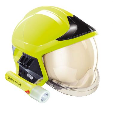 梅思安10158870黄色消防头盔   大号 带照明模组