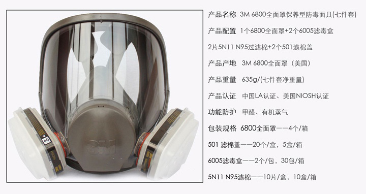 3m6800<a href='https://www.jcehs.cn/fangdumianjv'>防毒面具</a>套件的组成部分