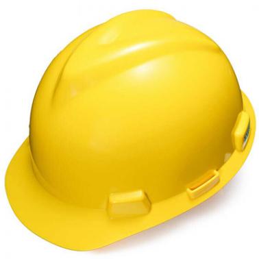 MSA梅思安10146507黄色ABS安全帽  V-Gard一指键安全帽